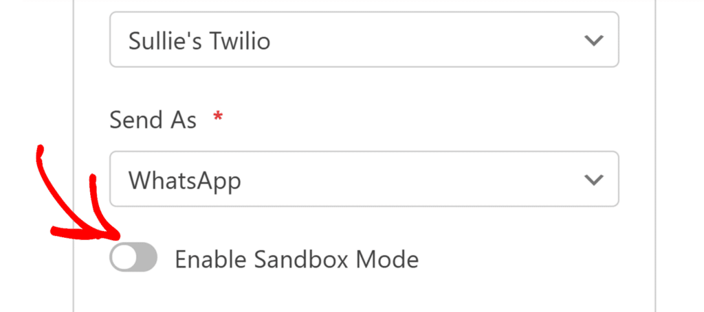 abilita-modalità-sandbox - WPForms Pulsante di attivazione Modalità Sandbox