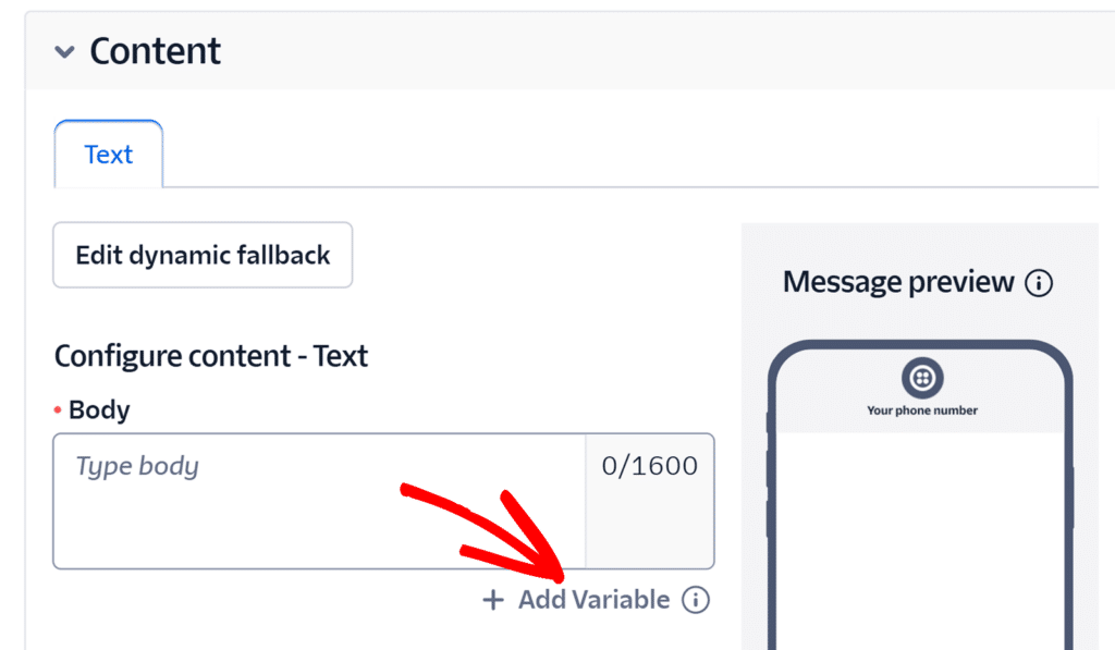 twilio-aggiungi-variabile - WPForms Aggiungi una variabile al modello Twilio