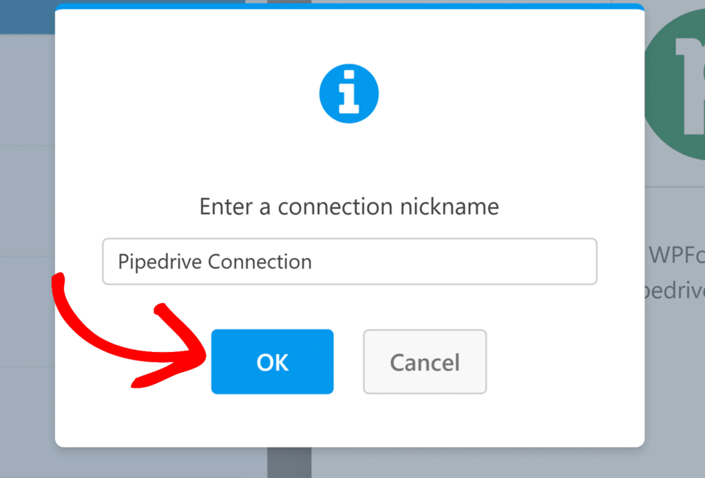 pipedrive-connection-nickname - WPForms Enter connection name - Pipedrive