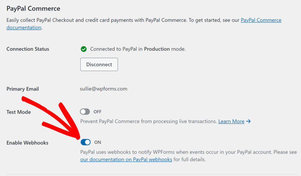 paypal-commerce-ativar-webhook - WPForms Ativar webhooks para o PayPal Commerce