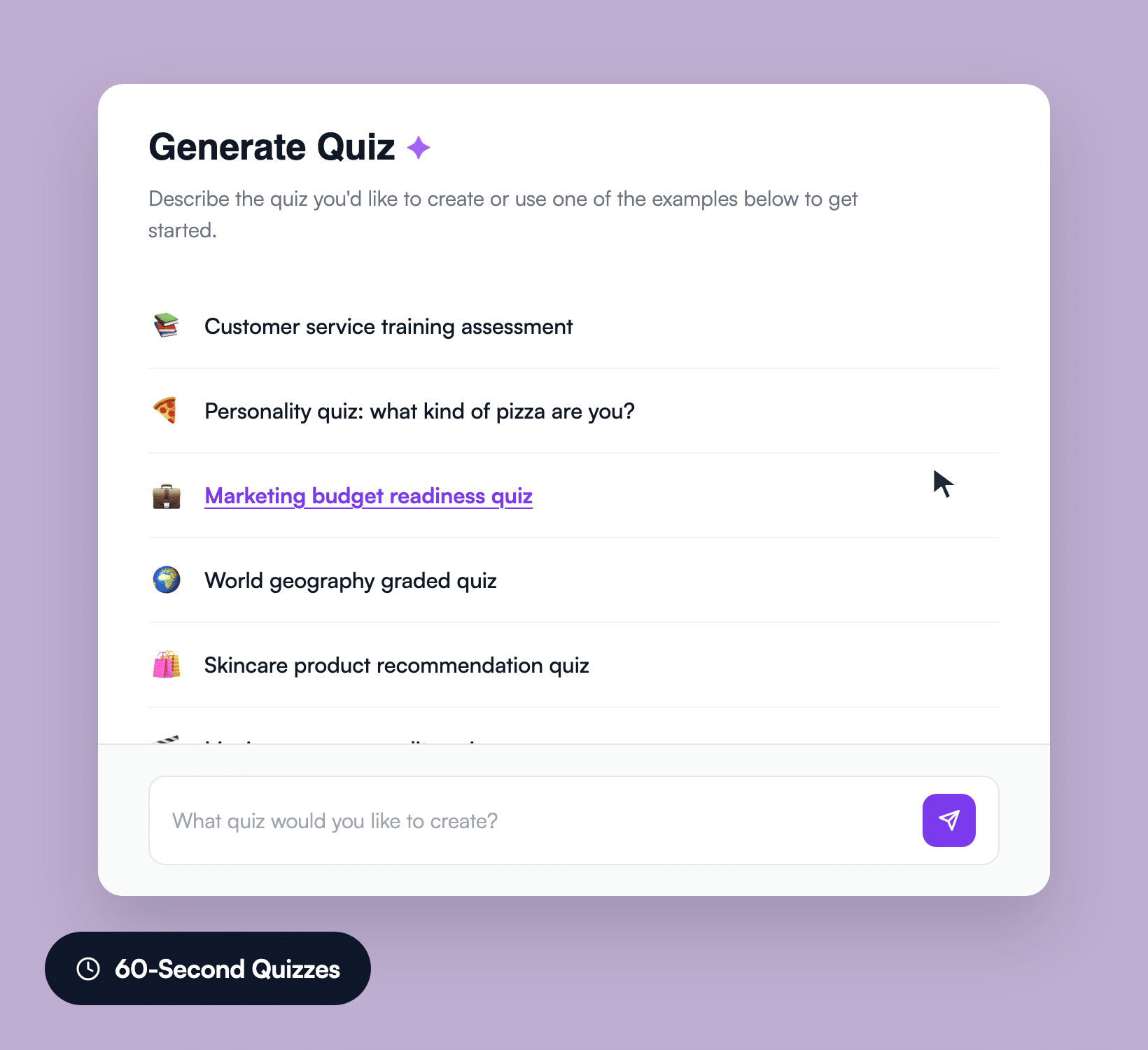 WPForms Generatore di quiz AI - WPForms Generatore di quiz AI di WPForms che trasforma un prompt in domande del quiz