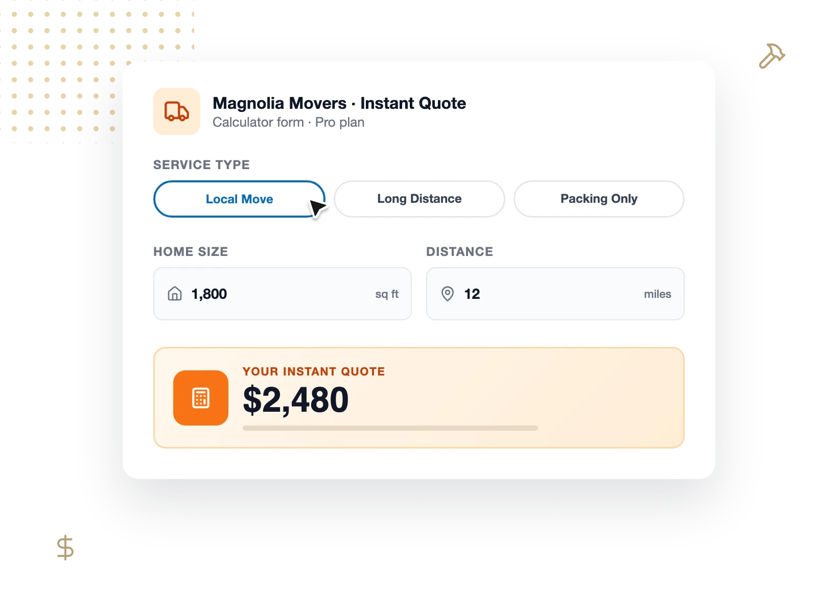Calculador de Orçamentos de Serviços WPForms - WPForms Calculador de orçamentos de serviços a definir o preço de um trabalho instantaneamente no WPForms