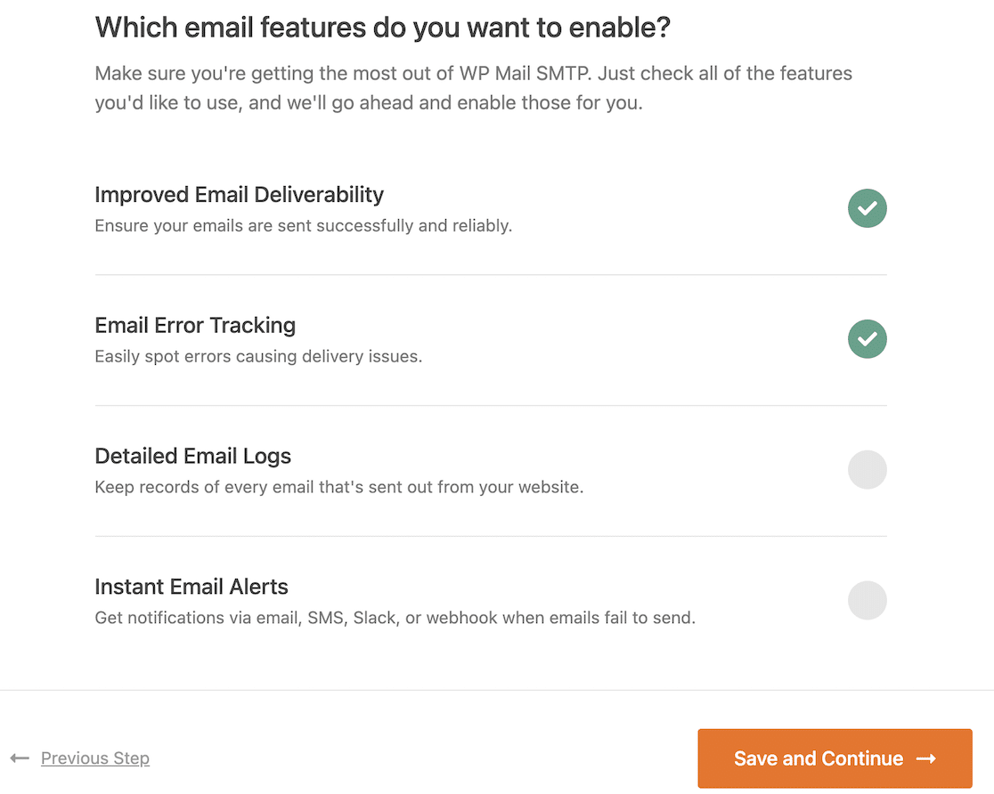 Controlla i log email dettagliati - WP Mail SMTP Abilitazione delle funzionalità email in WP Mail SMTP