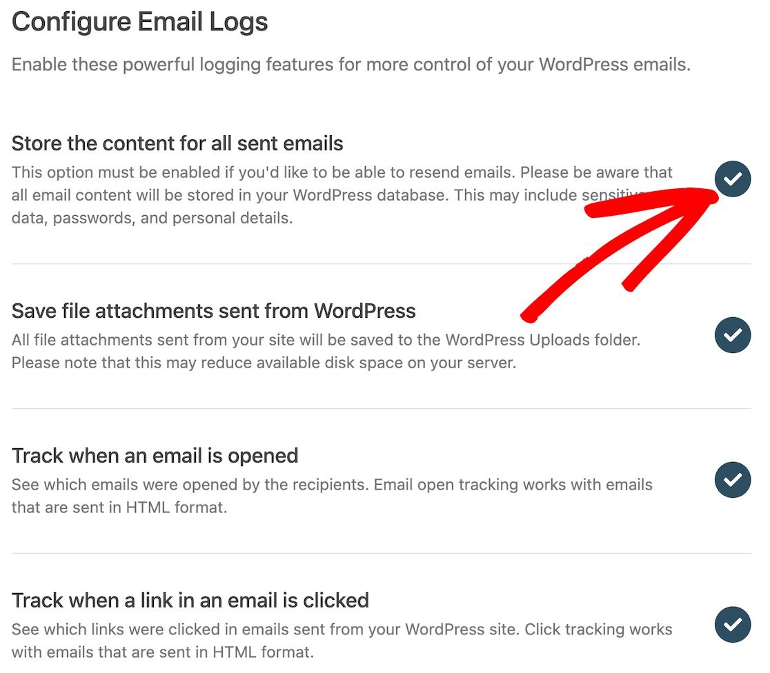 Configura log email - WP Mail SMTP Configurazione dei log email in WP Mail SMTP