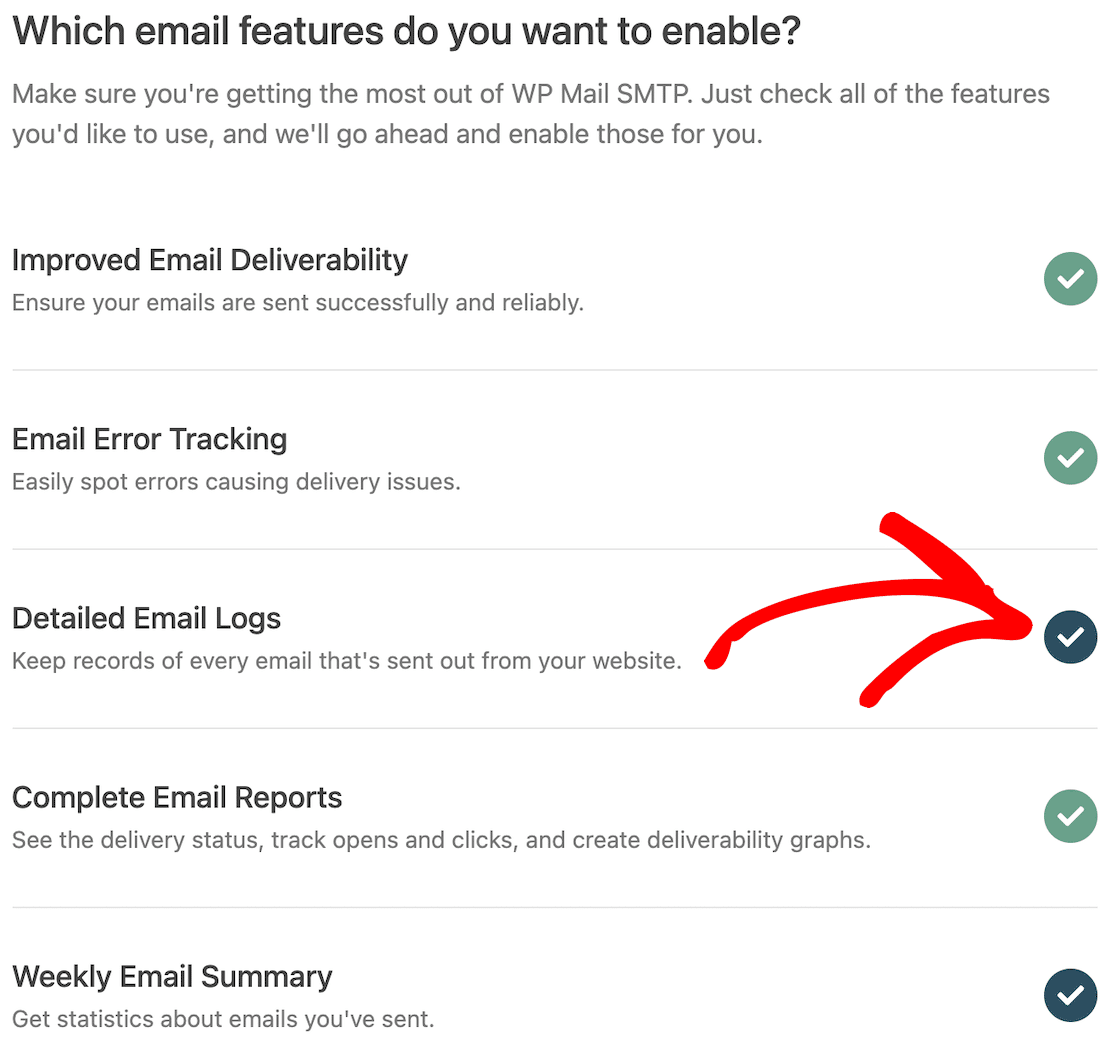 Abilita funzionalità email - Log - WP Mail SMTP Abilita log email dettagliati