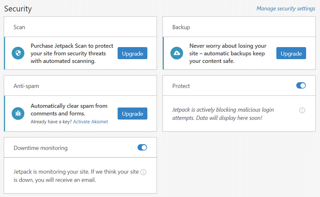 Painel de segurança Jetpack - WP Mail SMTP plugin de segurança Jetpack