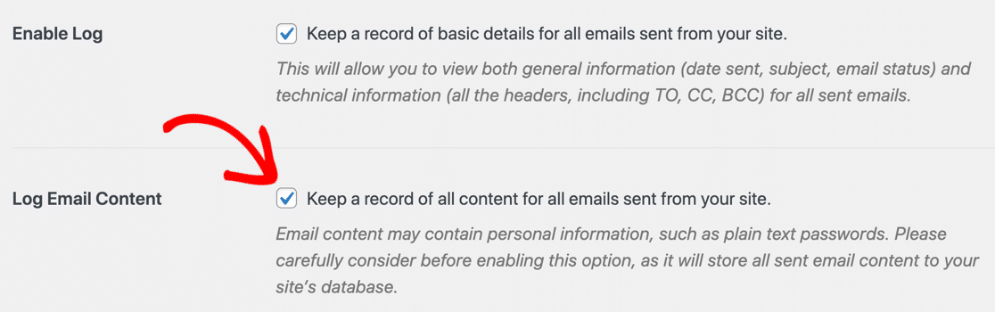 Registra il contenuto delle email in WordPress - WP Mail SMTP Registra il contenuto delle email in WordPress
