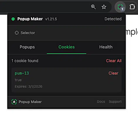 A Beginner'S Guide To The Popup Maker Debug Tools Chrome Extension 8 Popup Maker Debug Tools Extension Cookies Tab