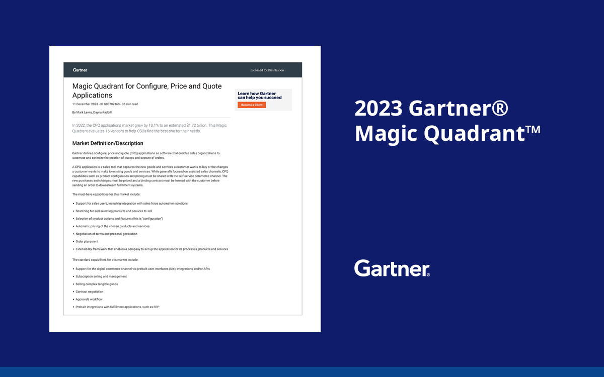 2023 Gartner Magic Quadrant for CPQ