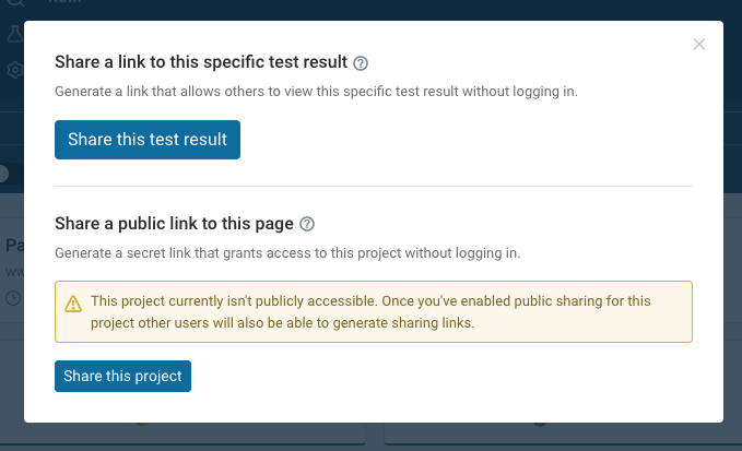 Share link options