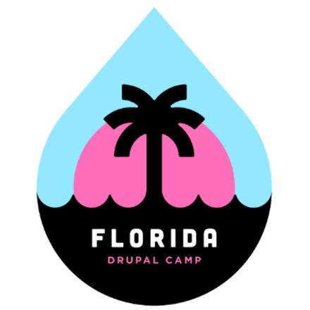Florida DrupalCamp drupal drop with palm tree logo