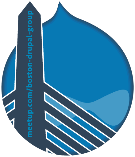 Boston Drupal logo: the Zakim branch on a Druplicon background