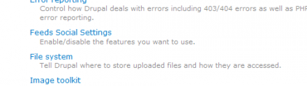 Feeds Social Settings from the Drupal Admin Panel