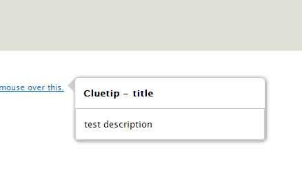 Cluetip Drupal module