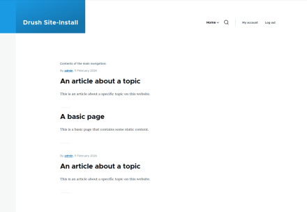 The submenu block viewed on the main page.