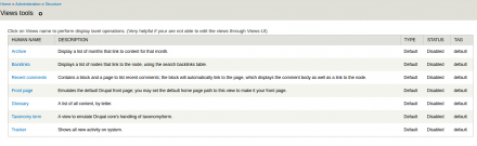 views tools dashboard