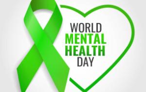 Green ribbon and heart