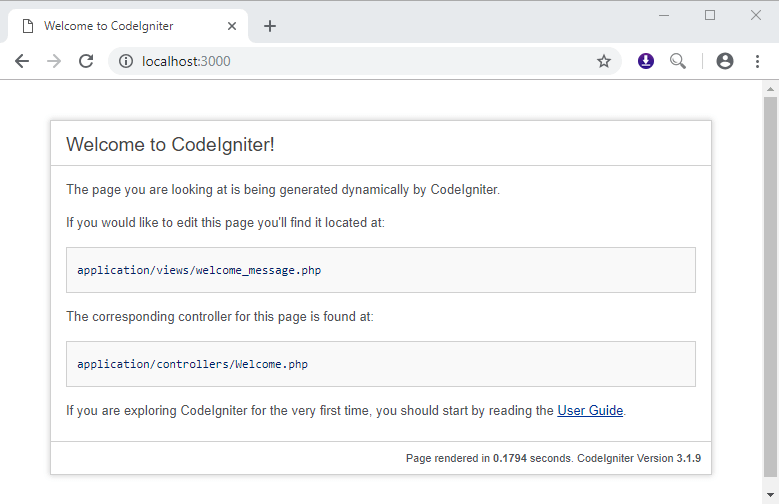 Create a New CodeIgniter project