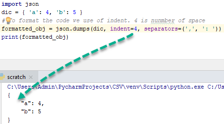 Format JSON code Example