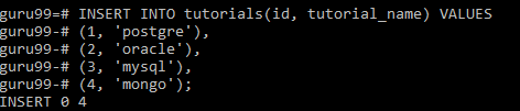 PostgreSQL In Tabelle einfügen