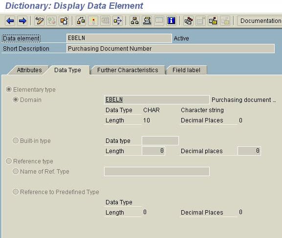 Dictionary: Display Data Elements