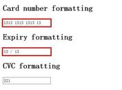 jQuery Credit Card Form Formatting Plugin - Payment