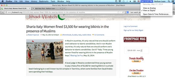 As of Saturday May 17, 2014, this fake news story remained on Jihad Watch.