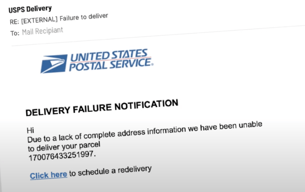 USPS scam example
