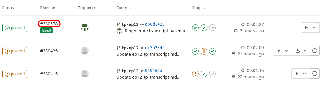 GitLab CI - pipeline runs