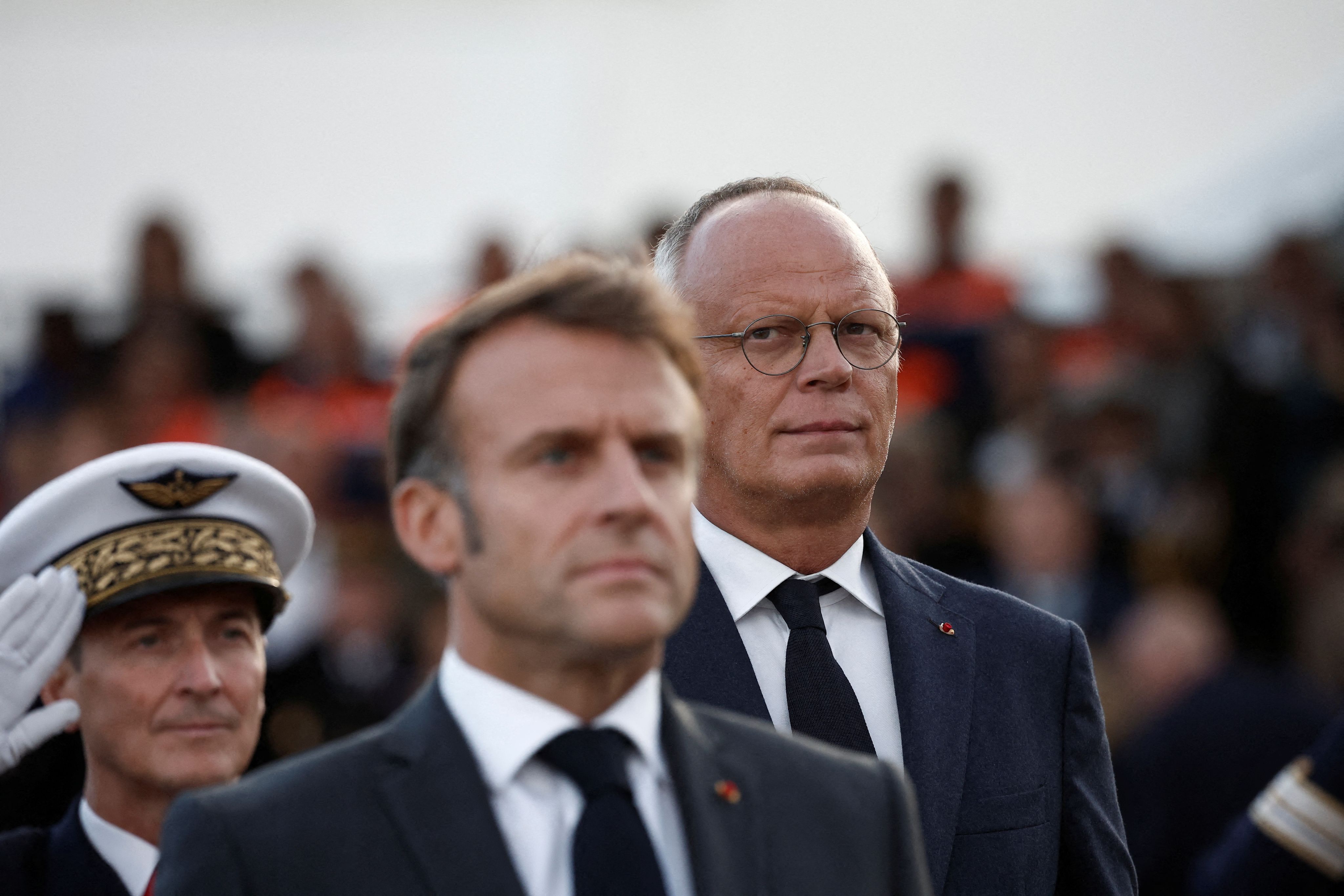 Emmanuel Macron et Edouard Philippe, au Havre, le 12 septembre 2024