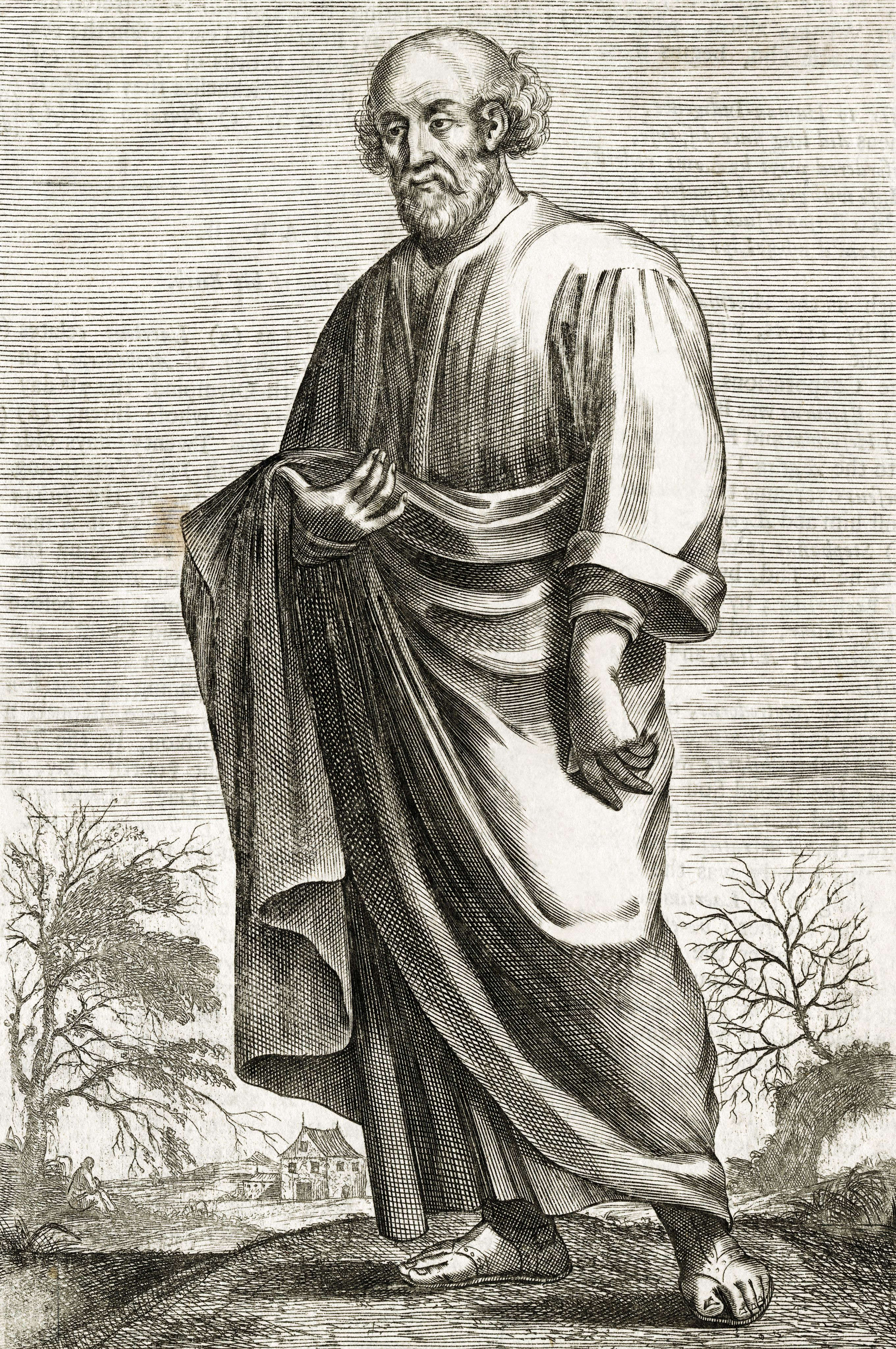 Portrait gravé d’Épicure (342‑270 av. J.-C.), philosophe grec
