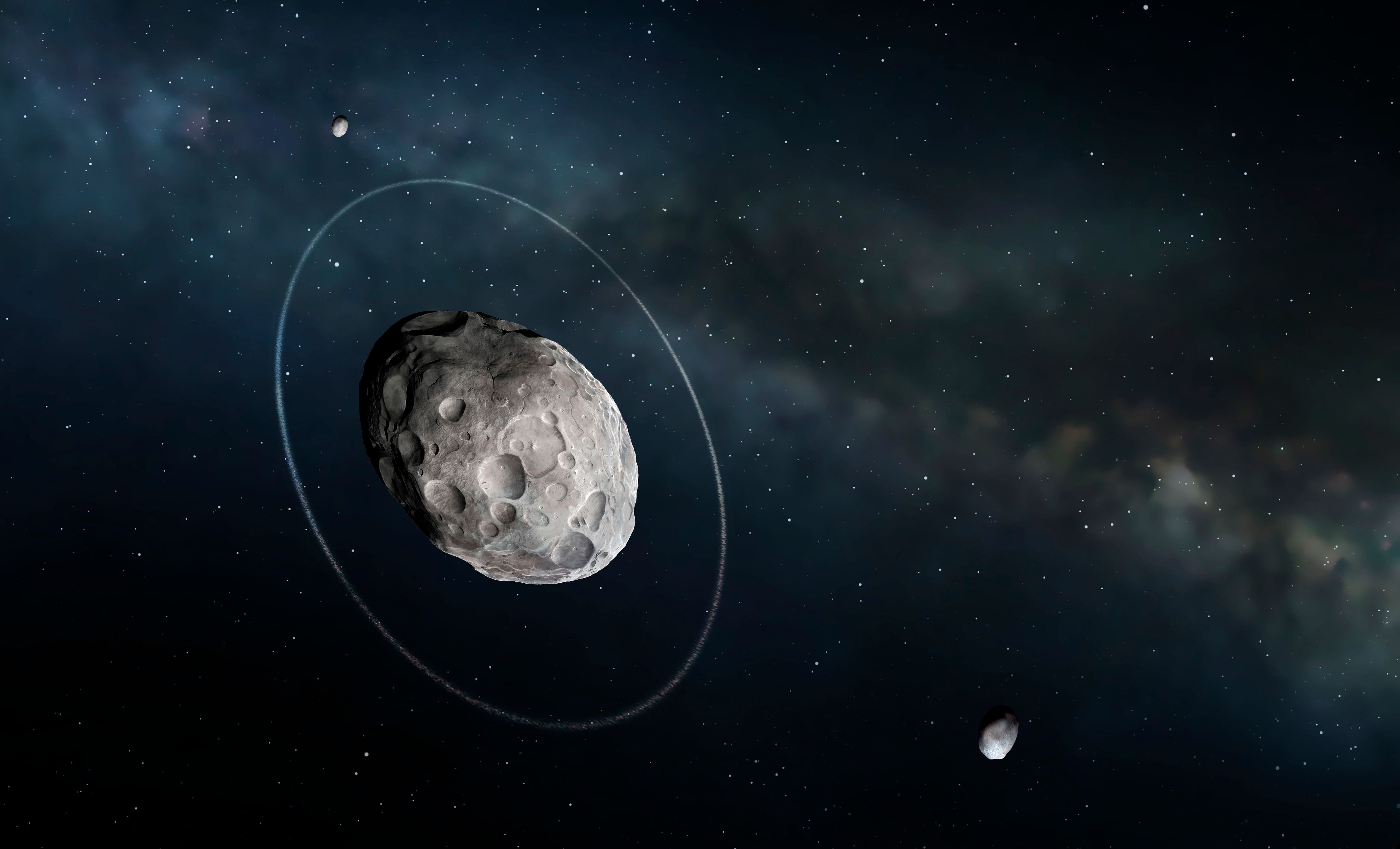 Haumea est un des trois corps de la ceinture de Kuiper avec un anneau qui l'entoure.