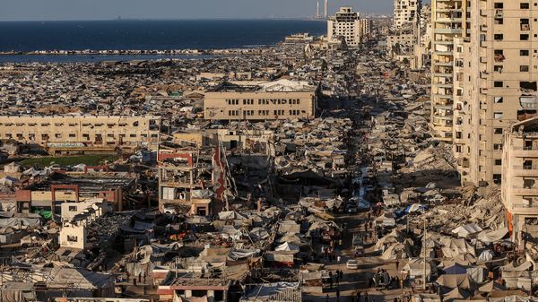 Des tentes pour les Palestiniens déplacés dans la ville de Gaza, le 1er septembre 2025.