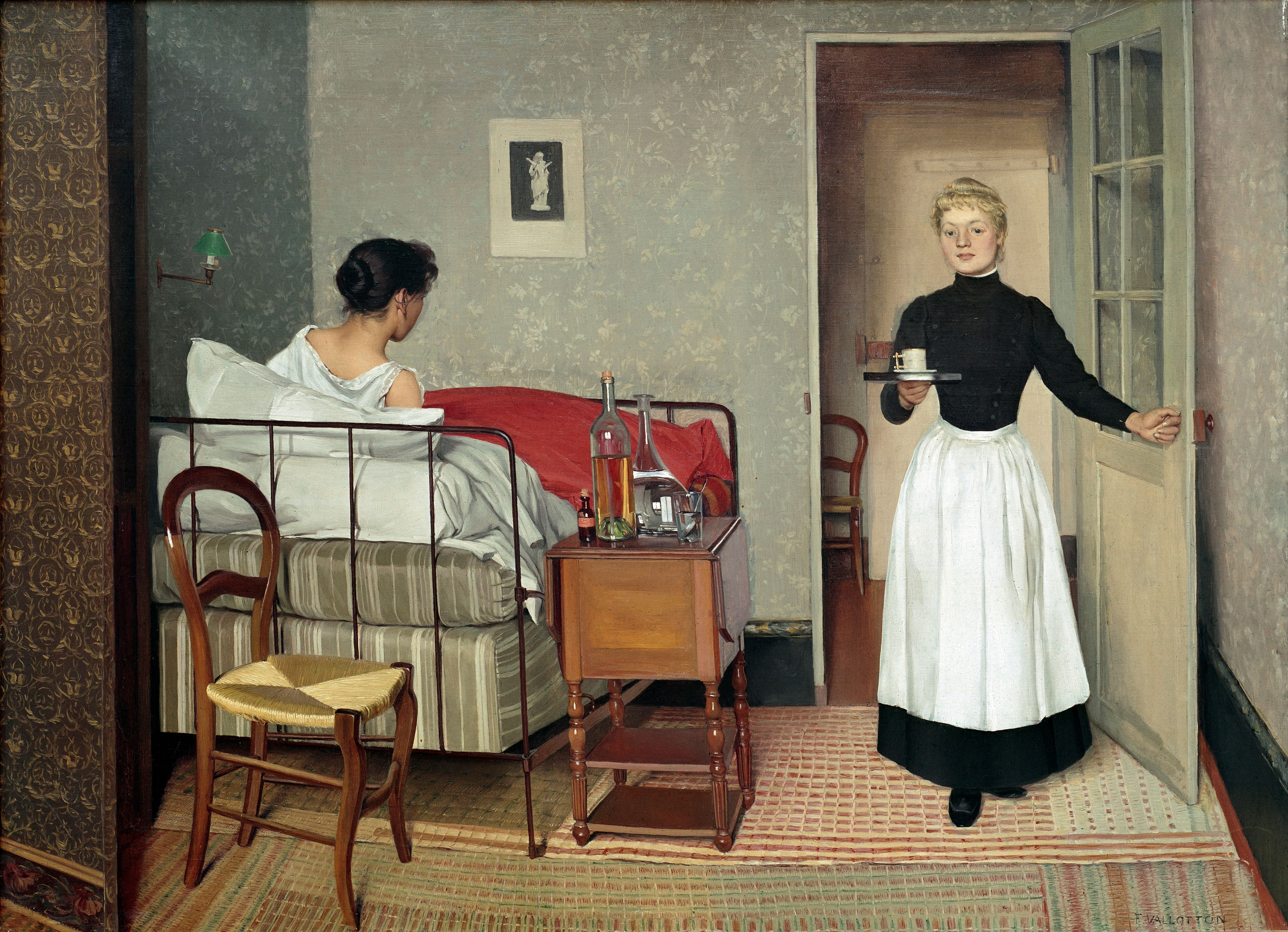 La Malade, toile de Félix Vallotton, 1892. Collection privée, Suisse, Kunsthaus Zürich, 2016.