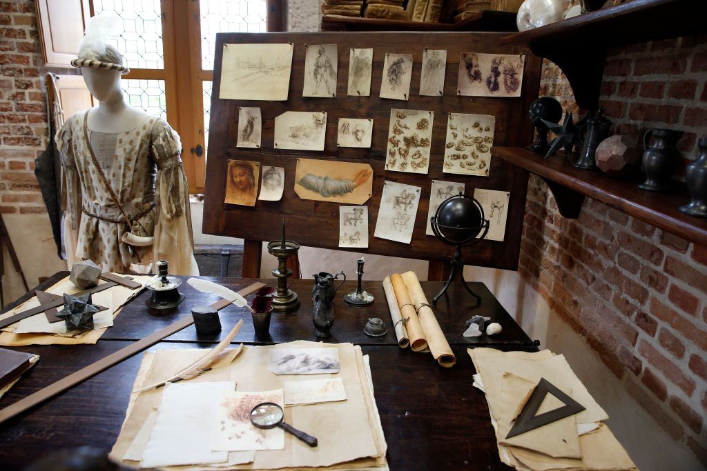 Une reconstitution de l’atelier de Léonard de Vinci dans le château du Clos Luce à Amboise