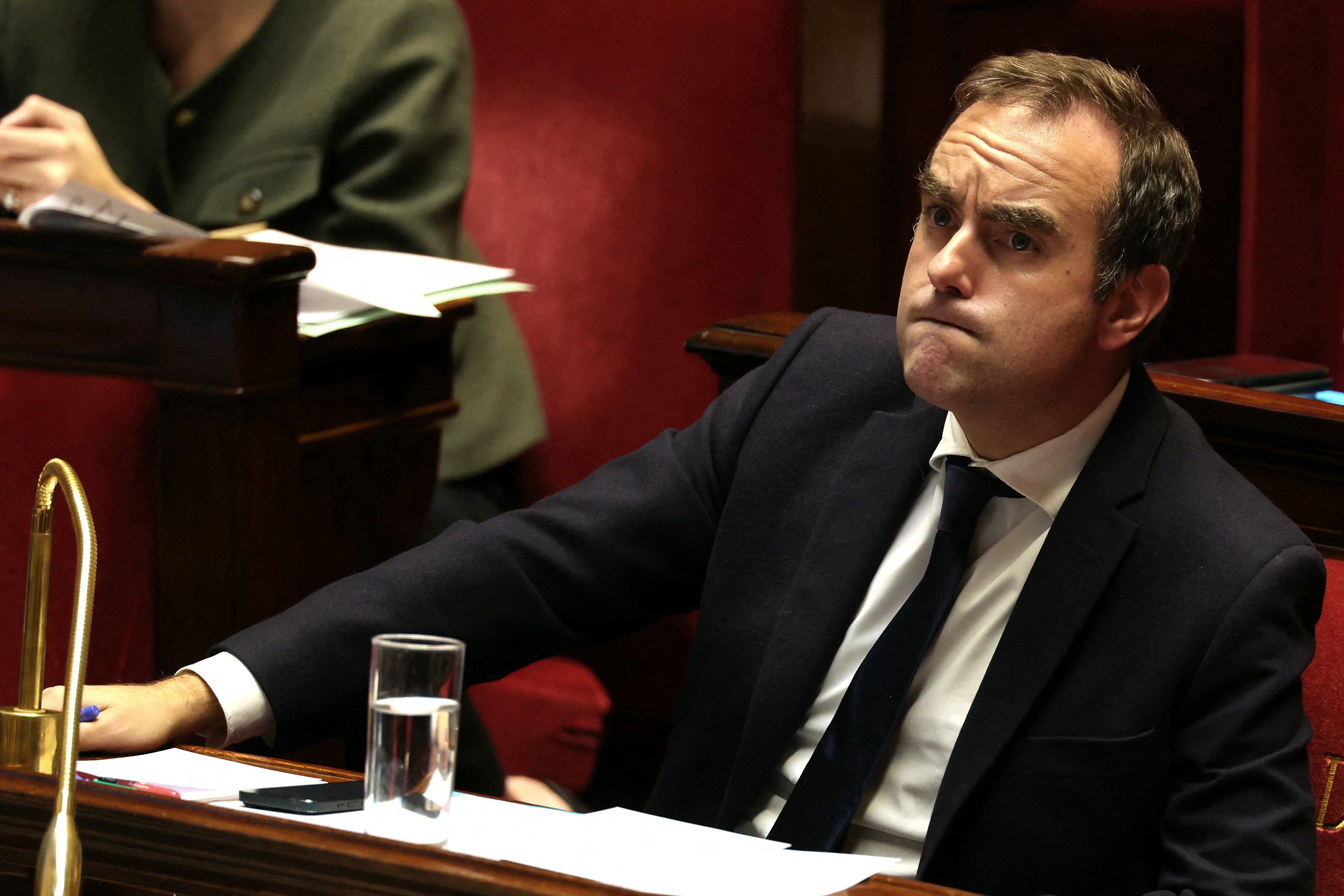 Sébastien Lecornu le 14 octobre 2025 à l'Assemblée Nationale après sa déclaration de politique générale