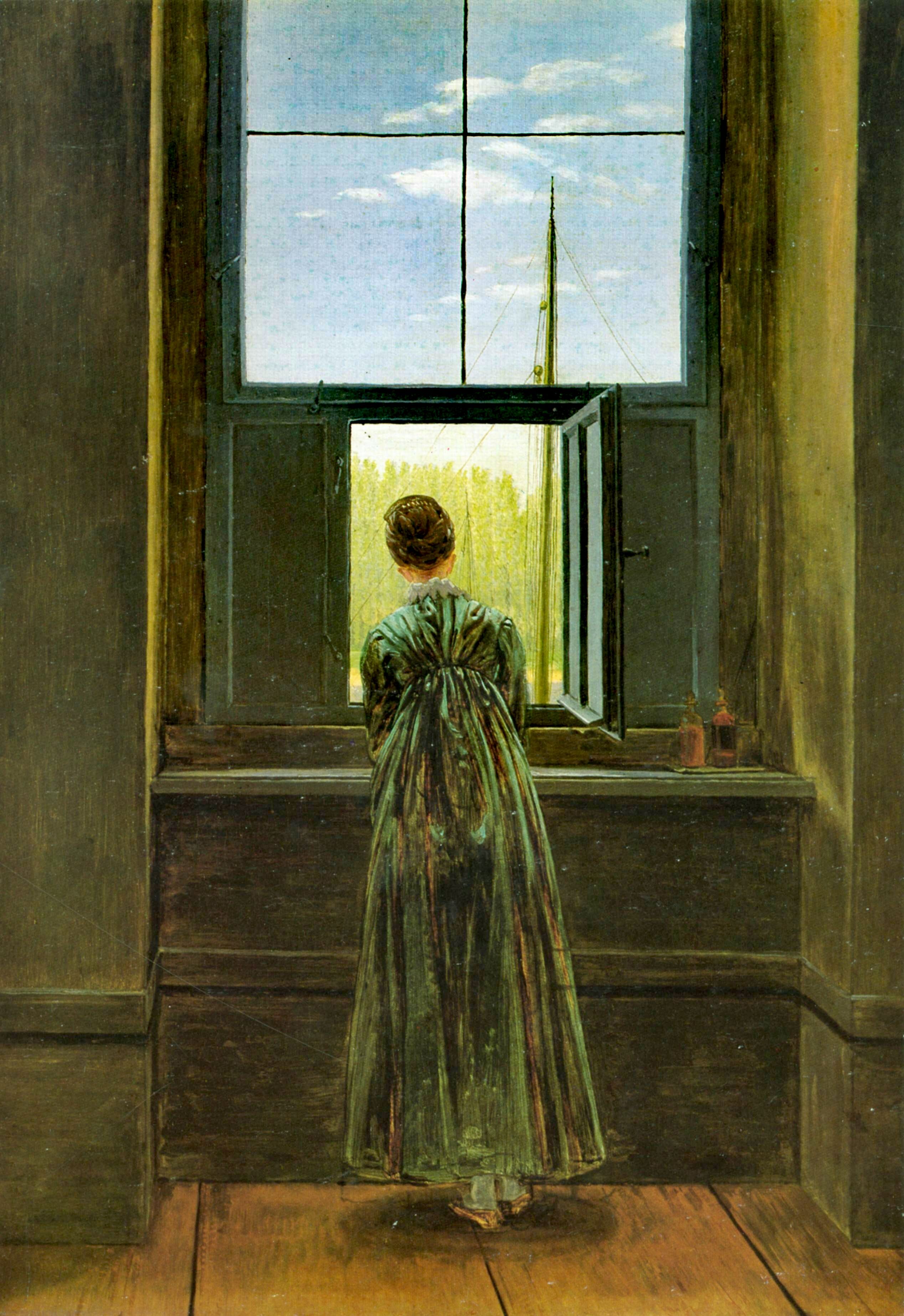 "Femme à la fenêtre" par Caspar David Friedrich, 1822
