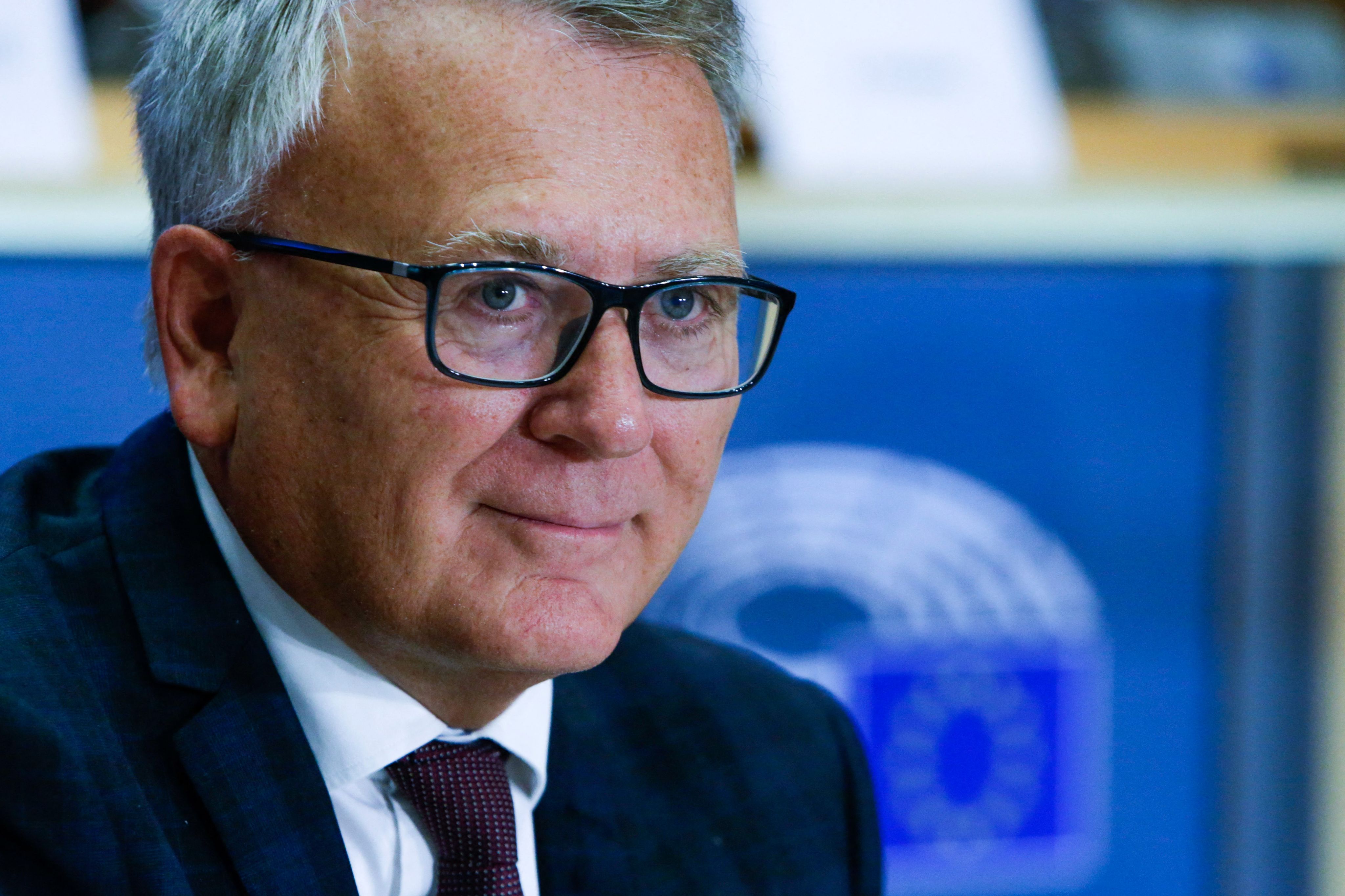 Nicolas Schmit, commissaire européen à l'Emploi, aux Affaires sociales et à l'Insertion depuis 2019, au Parlement européen à Bruxelles