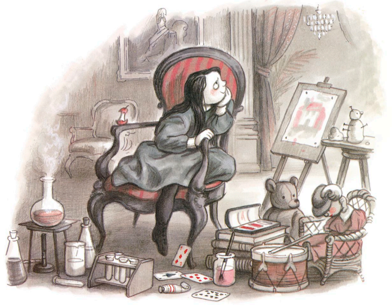 Une planche extraite de l'histoire "Matilda qui racontait d'horribles mensonges et périt brûlée vive"