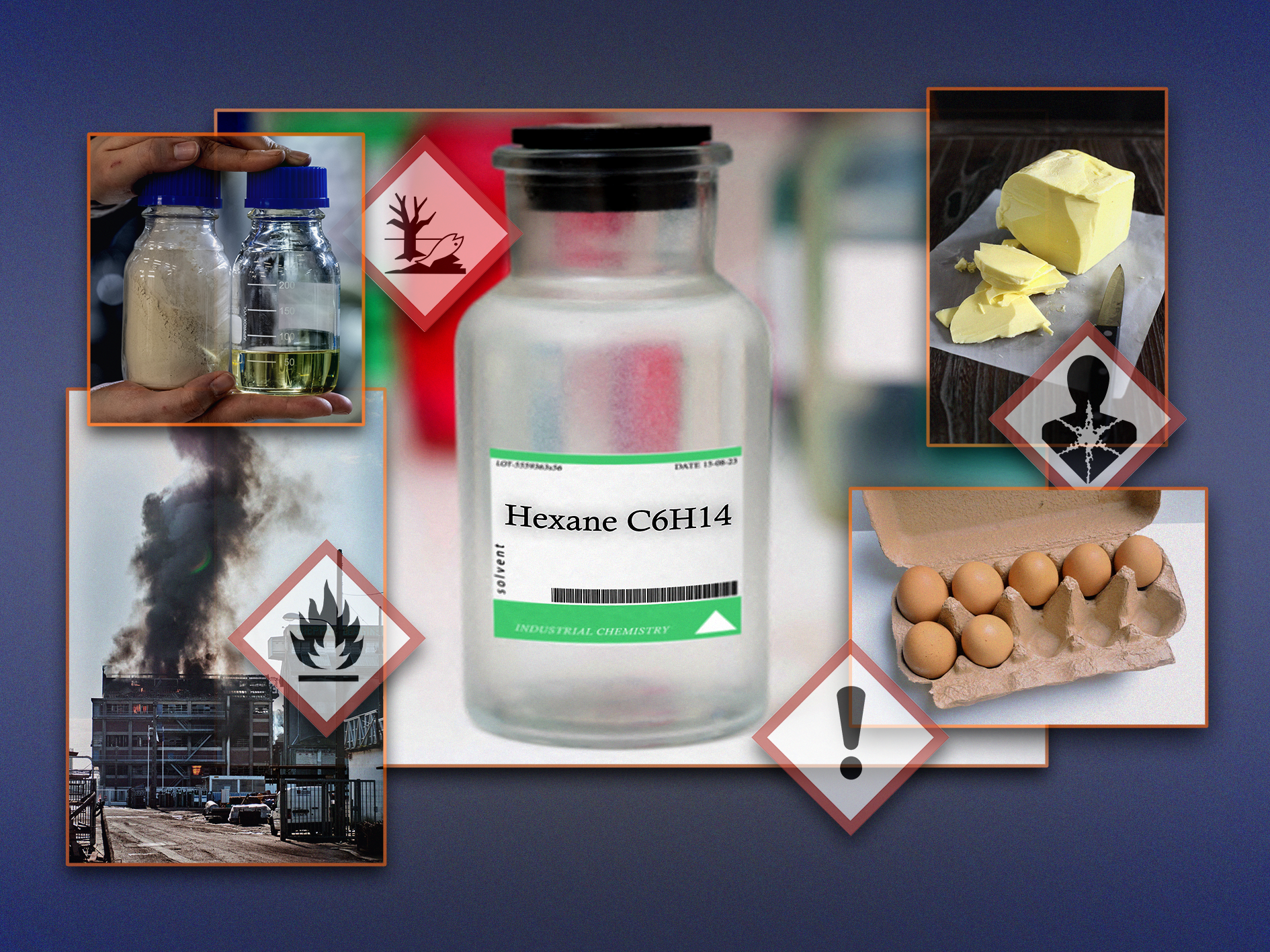 On retrouve des résidus d’hexane dans certaines huiles, beurres ou lait.