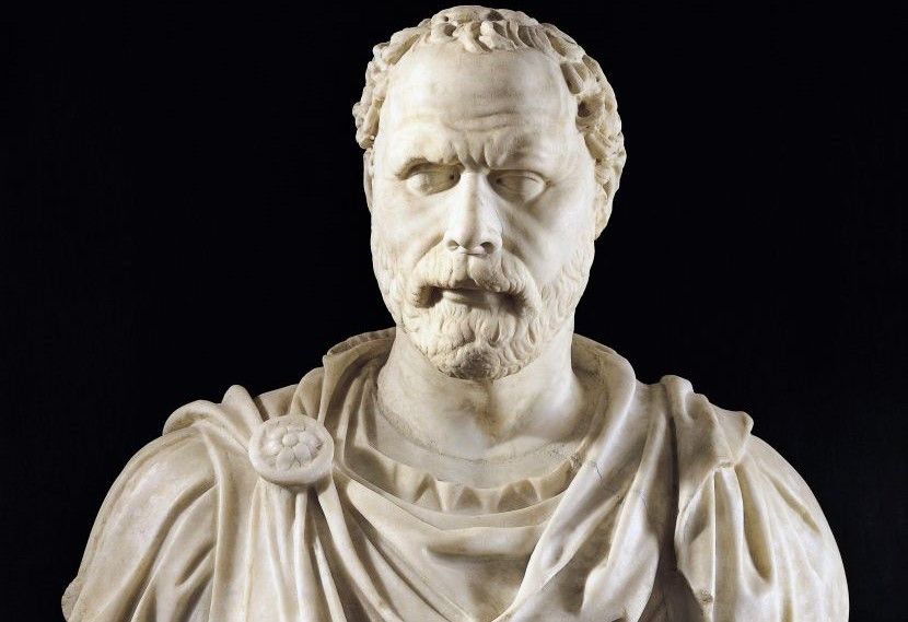 Buste en marbre de Démosthène. Copie d’un original en bronze grec par Polyeuktos, IIIe siècle av J.-C.