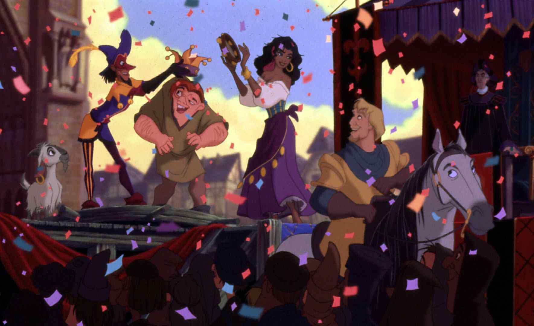 Scène du film d'animation Le Bossu de Notre-Dame (1996) de Disney.
