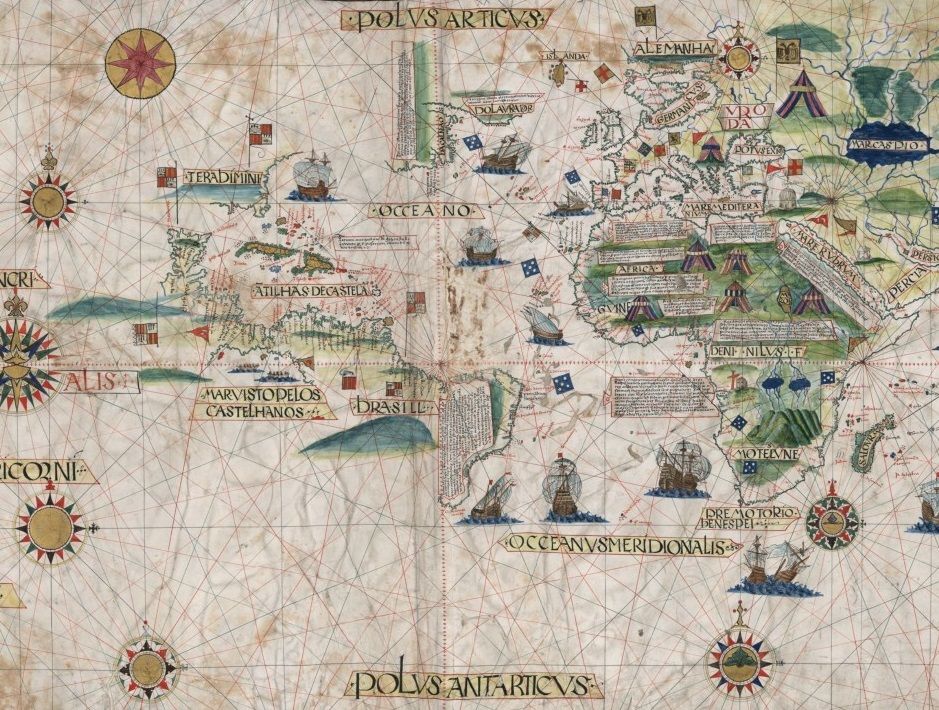 Carte du monde, copie manuscrite d'Otto Progel (1815-1887) et Jorge Reinel (1518?-1572).