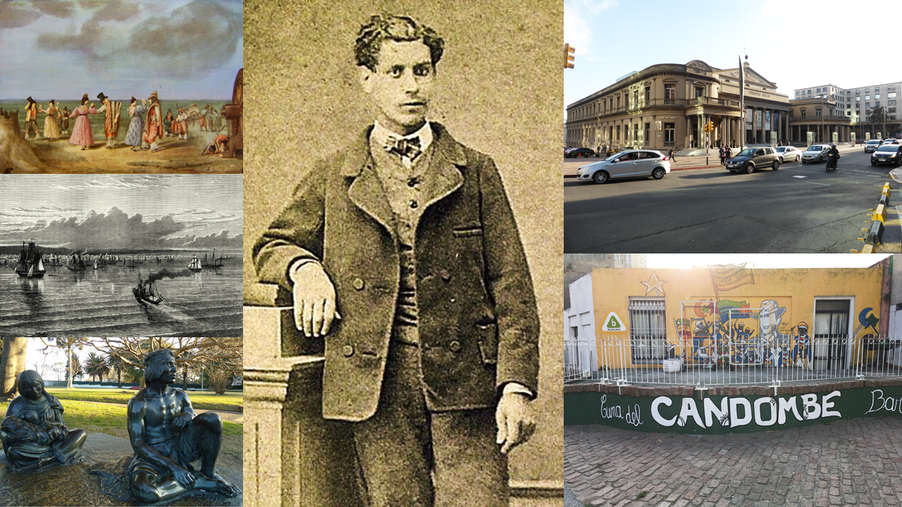 Media Cana - Buenos Aires (Cralos Pellegrini 1831) / Montevideo-Uruguay 19e siècle / statues d'indiens Charruas (Montevideo Parque) / Lautréamont / Teatro Solis (Montevideo) / Barrio sur Montevieo (quartier du Candombe)