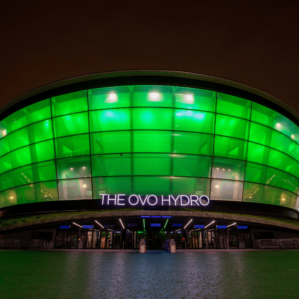 The entrance of the OVO Hydro.