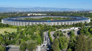 SJM-L-APPLEIMPACT-0000-7 Vehicles leave the Apple Park campus via Apple Park Way to North Wolf Road in Cupertino, Calif., on Tuesday, April 14, 2026. (Nhat V. Meyer/Bay Area News Group)