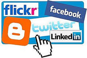 Collage of social media icons