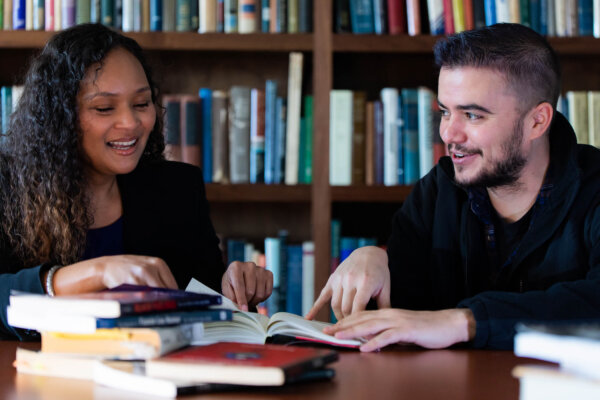Christin Taylor and a student