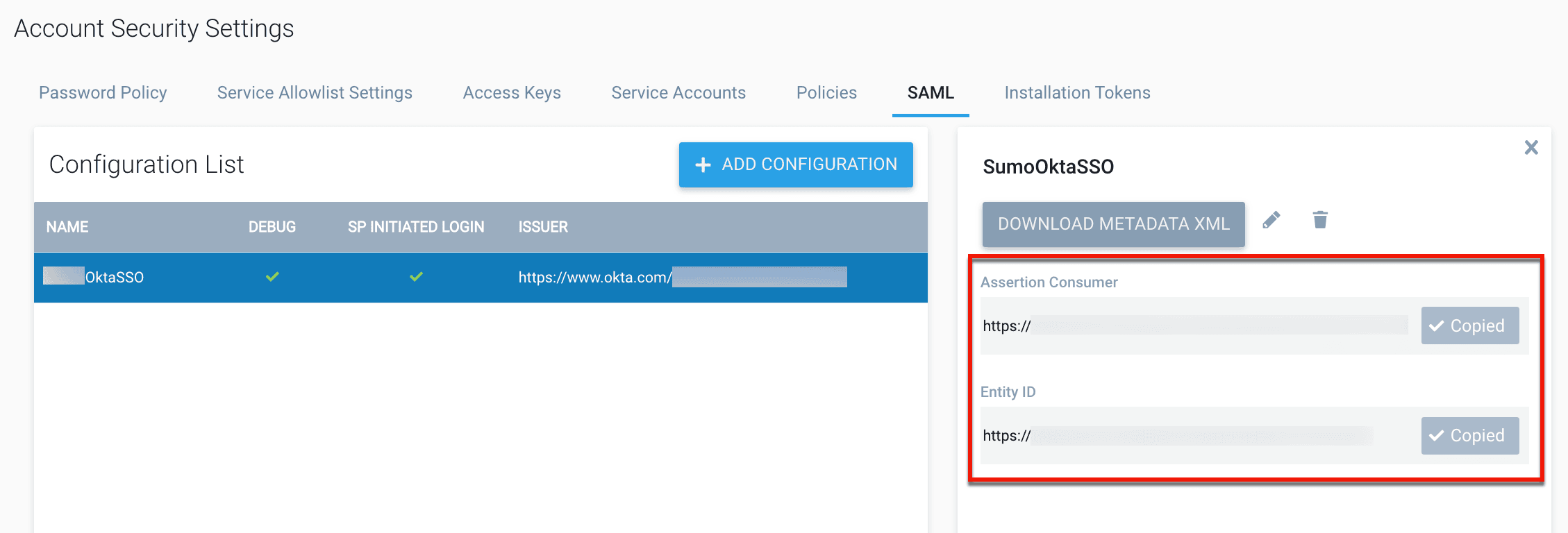 New Features 48 whatsnew provision sumo logic saml settings