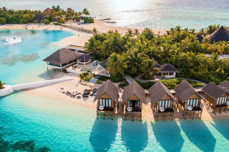 Aerial view of Ozen Life Maadhoo resort in the Maldives